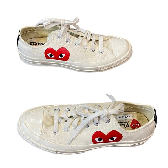 Converse All Star COMME DES GARÇONS PLAY Hidden Heart Low Top Sneaker Sz 8 NWOT - Picture 1 of 13
